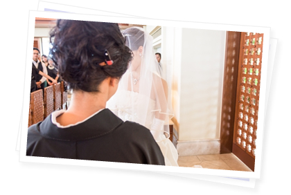 娘の結婚式に白斑がある襟足を出せる幸せ。
